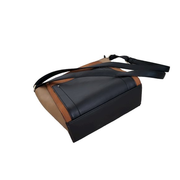 Mia & Luca vegan medium shoulder bag in black and brown - Picture 6 of 10